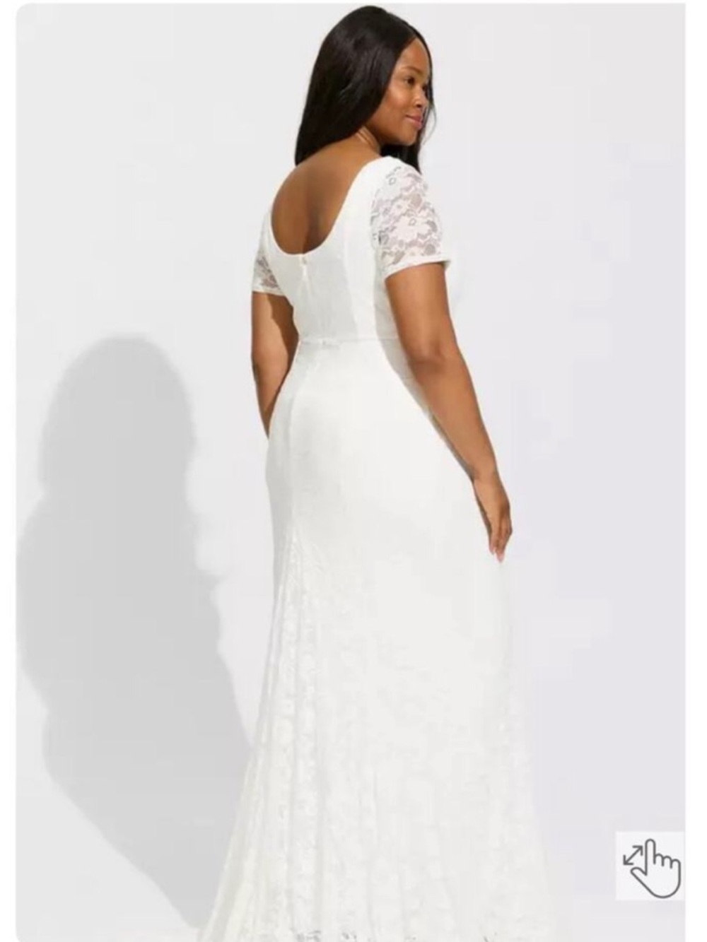 Ivory Lace Short Sleeve Fit & Flare Wedding Dress *NWT* - Picture 2 of 10